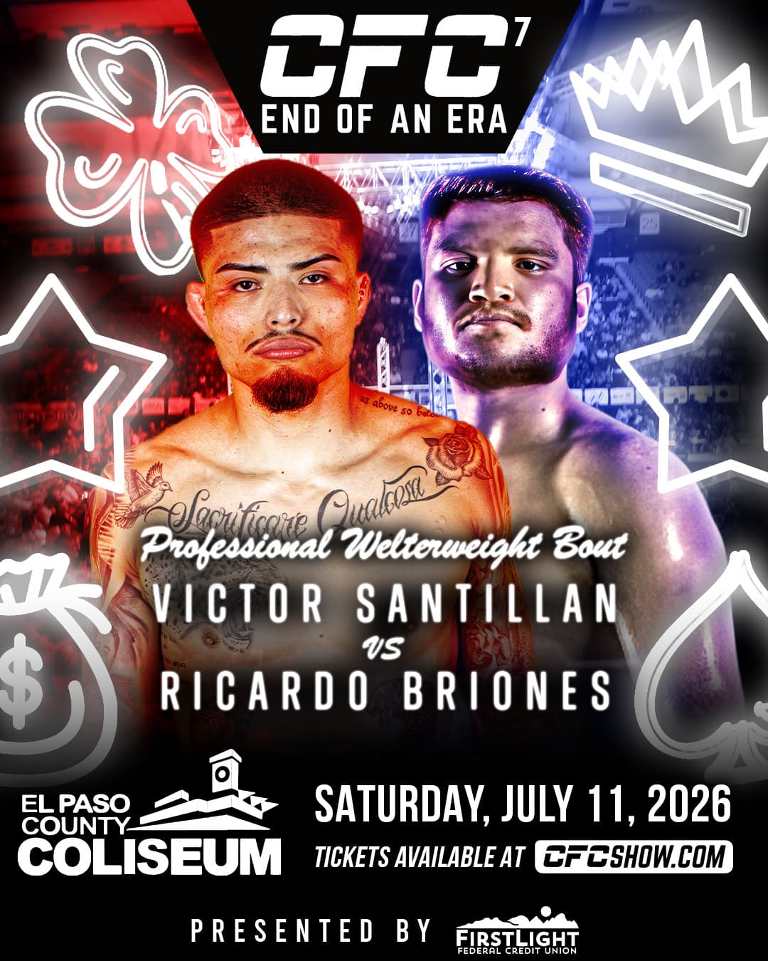 Santillan vs Briones fight card poster