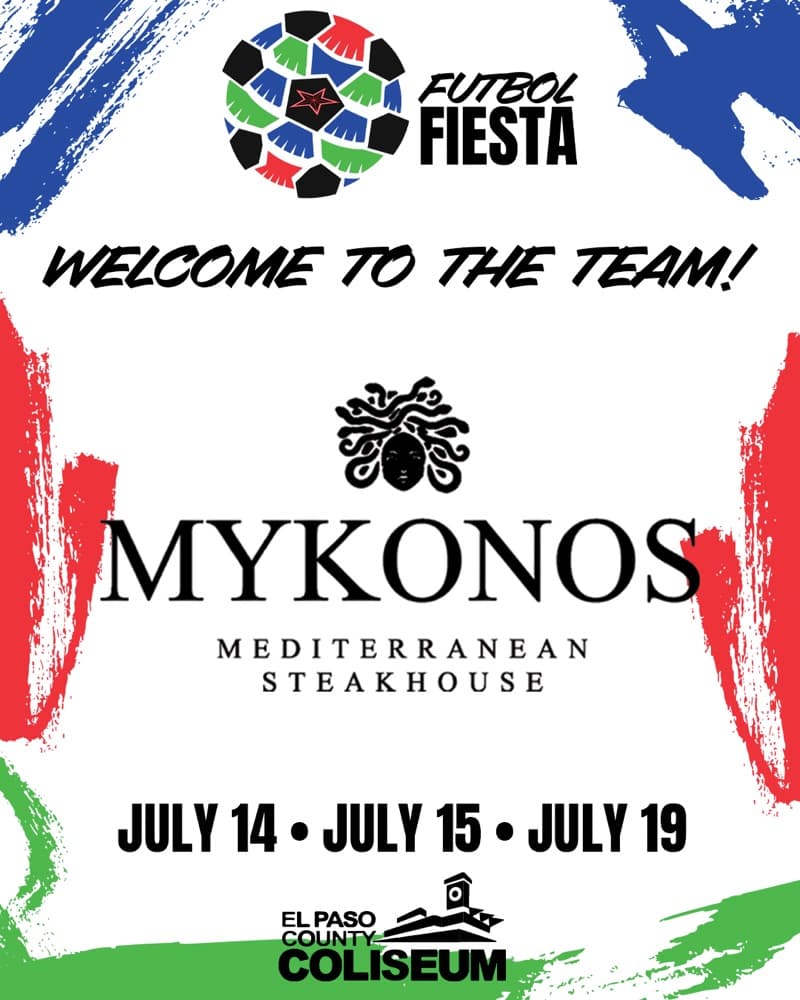 Mykonos Mediterranean Steakhouse sponsor welcome graphic